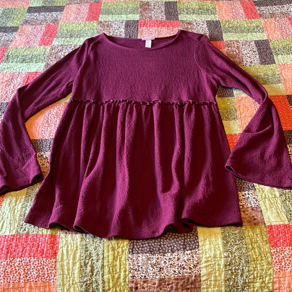Isabel maternity maroon dress top
